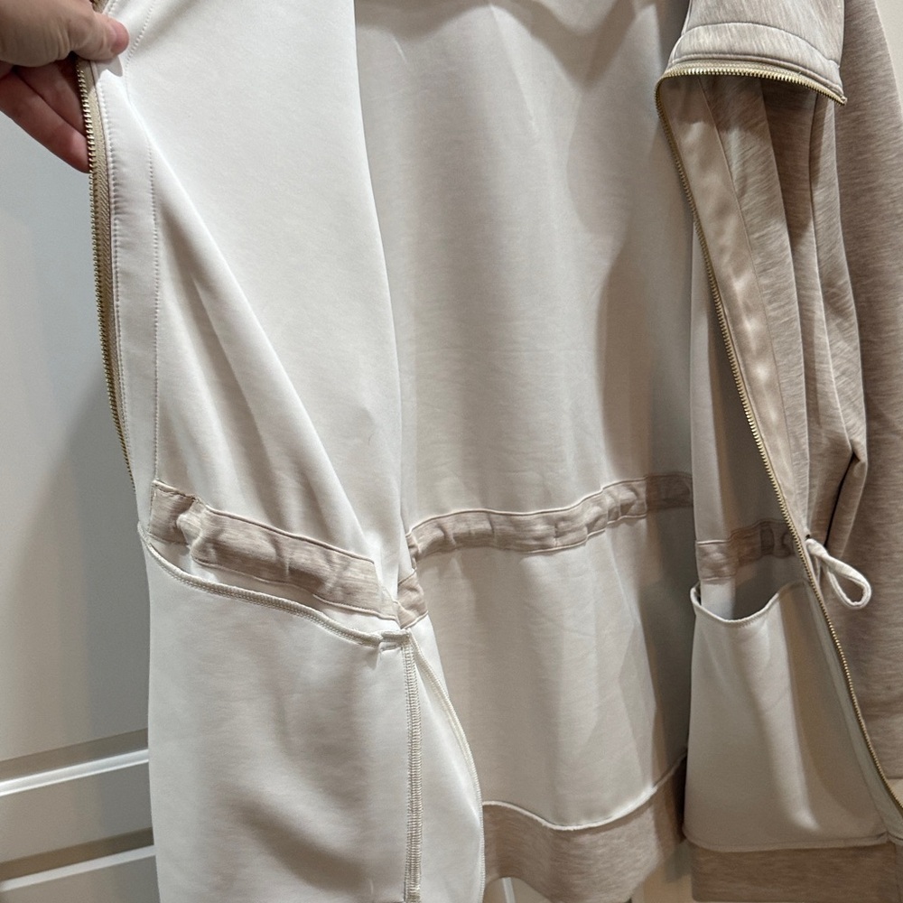 Chico's Weekends Light Taupe Zip-Front Drawstring Utility Jacket - Picture 6 of 12